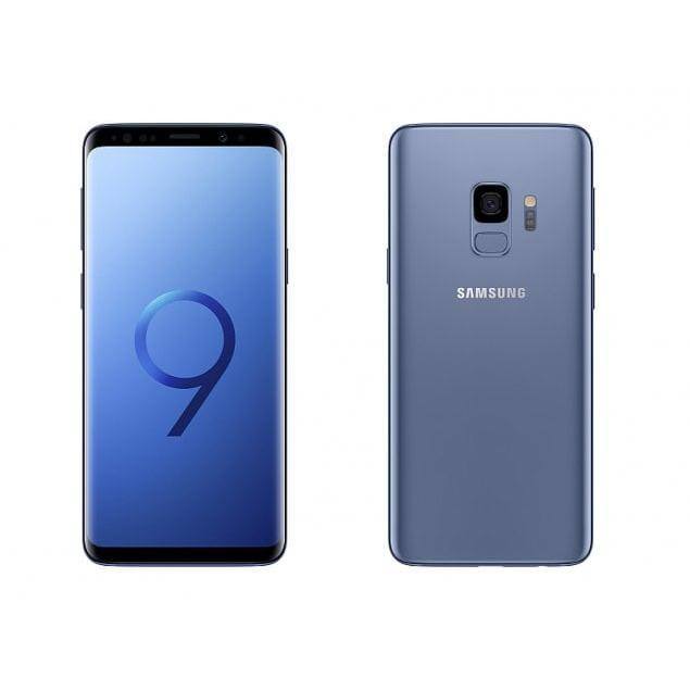 Angle. Samsung - Samsung Galaxy S9 G960U (Fully Unlocked) 64GB - Coral Blue.