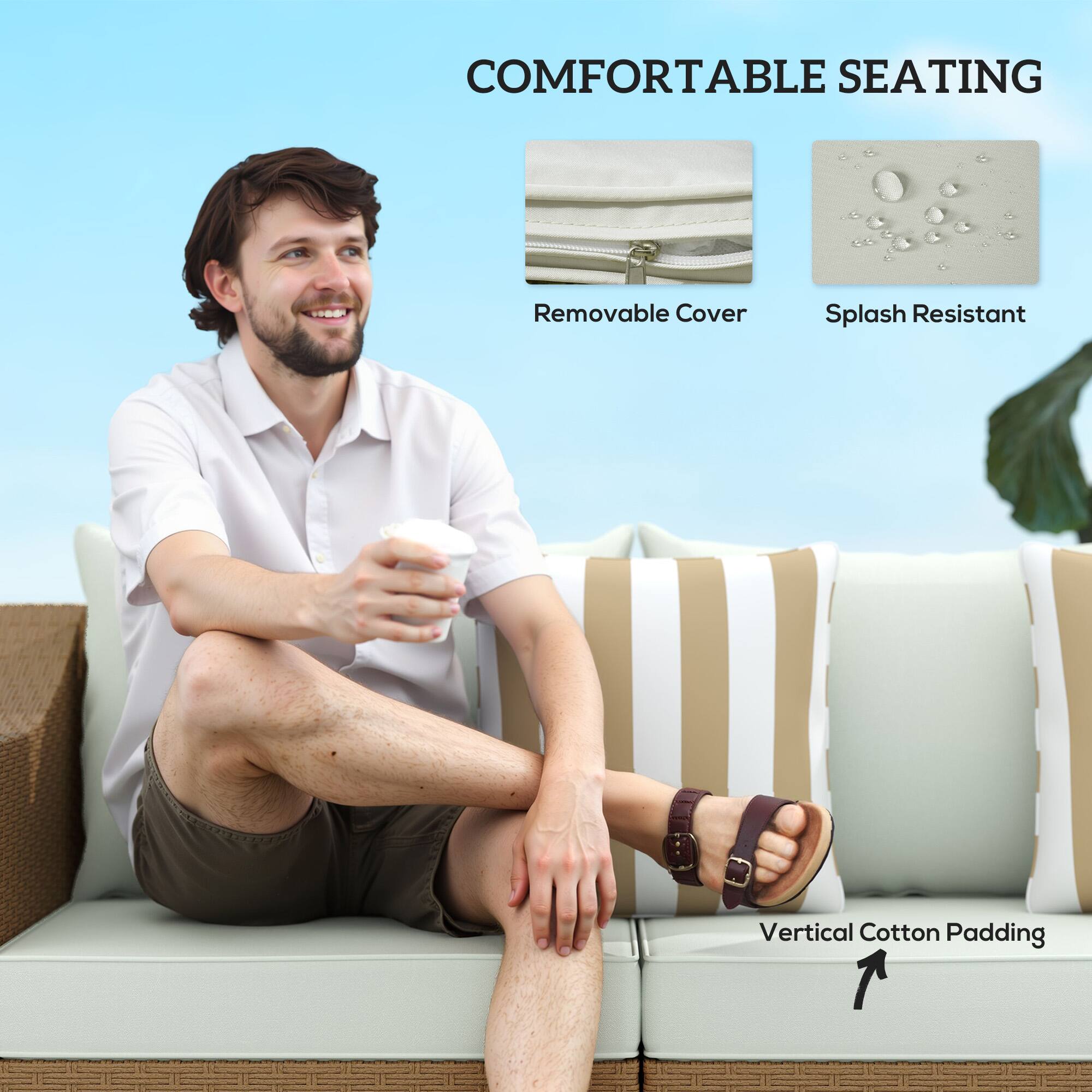 COMFORTABLE SEATING
Removable Cover
Splash Resistant
Vertical Cotton Padding