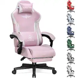 GTPlayer - Ergonomic Gaming Chair Fabric Computer Office Chair Big and Tall Games Chair - Pink