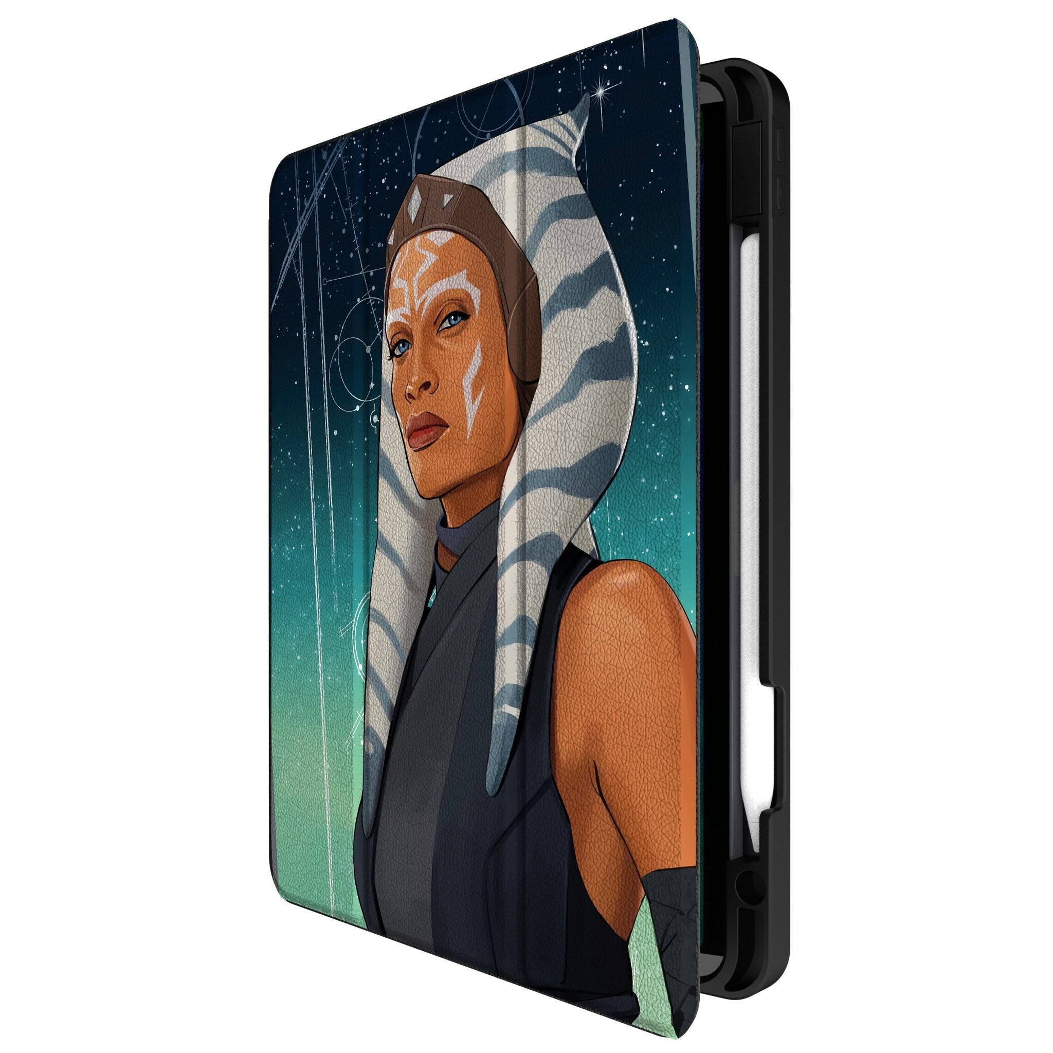 Angle. Keyscaper - Star Wars: Ahsoka Season 1 Portrait Tablet Case - Apple iPad (9/8/7th Gen)/Pro 10.5/Air (3rd Gen) - Ahsoka.