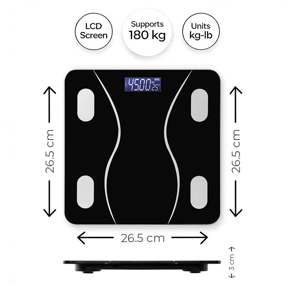 LCD Screen Supports 180 kg Units kg-lb

25 cm
26.5 cm
26.5 cm
26.5 cm
3 cm