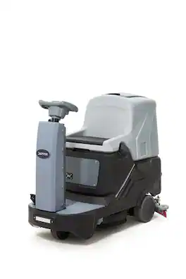 Dapper Supply - Battery Powered Ride On Floor Scrubber 22 Brush 31.5 Squeegee 200 RPM 48K Sqft Hr Batteries Included - Gray