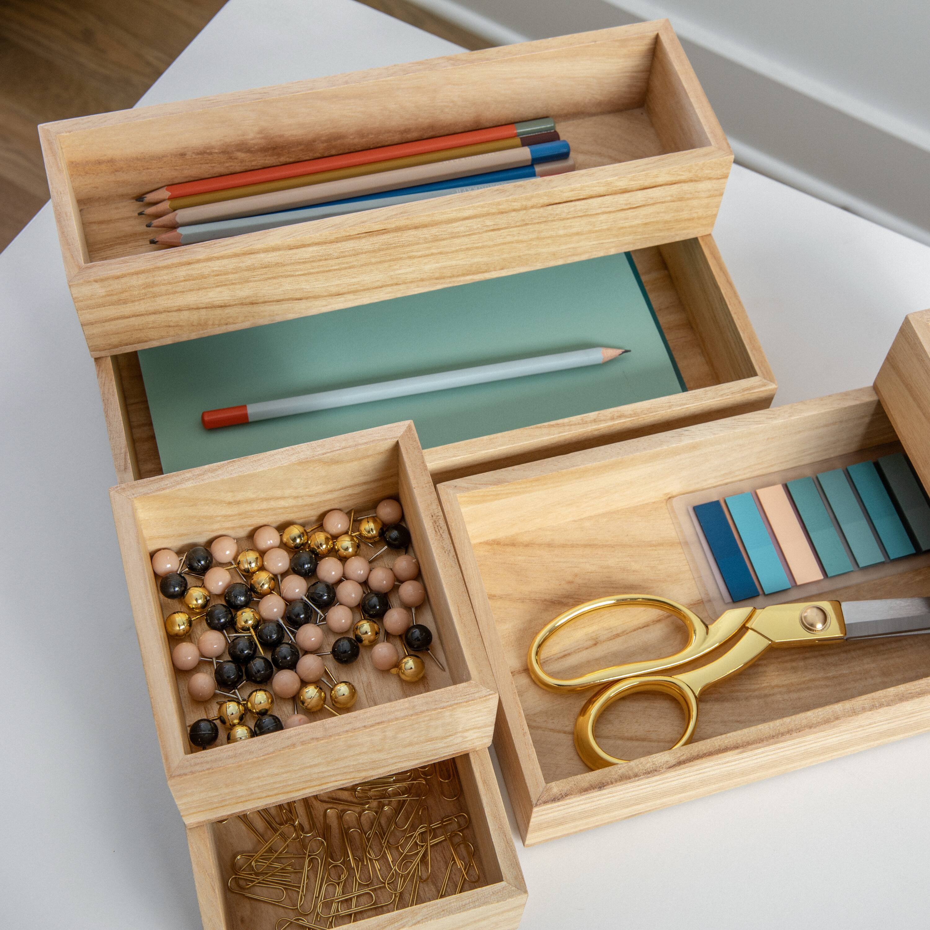 Alt View 14. Martha Stewart - Enzo Wooden Organizer - Light Natural.