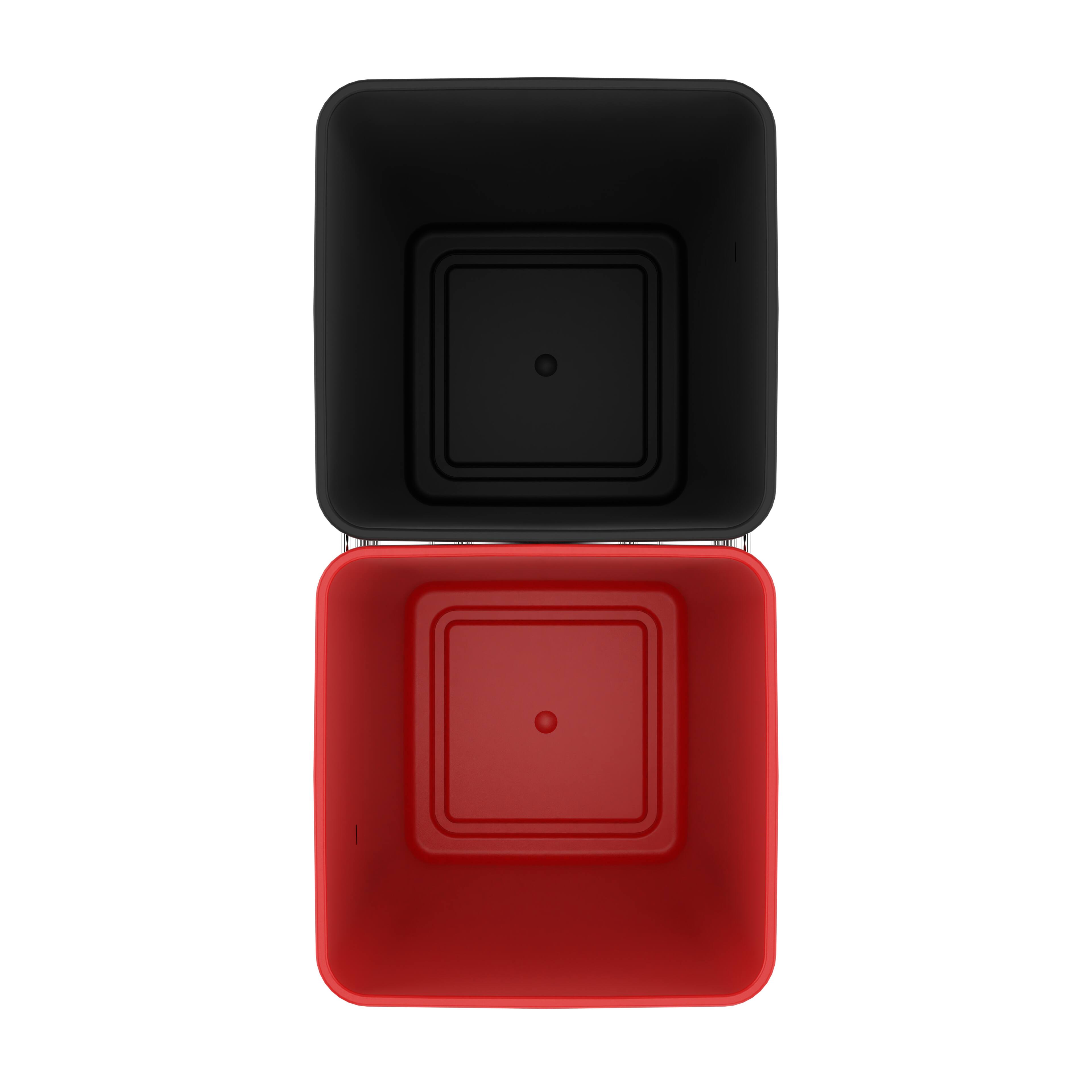 Alt View 7. Rev-A-Shelf - Rev-A-Shelf Double Pullout Trash Can 27 qt. for Kitchen, RedBlk, RV-15KD-1618C-S - Red/Black.