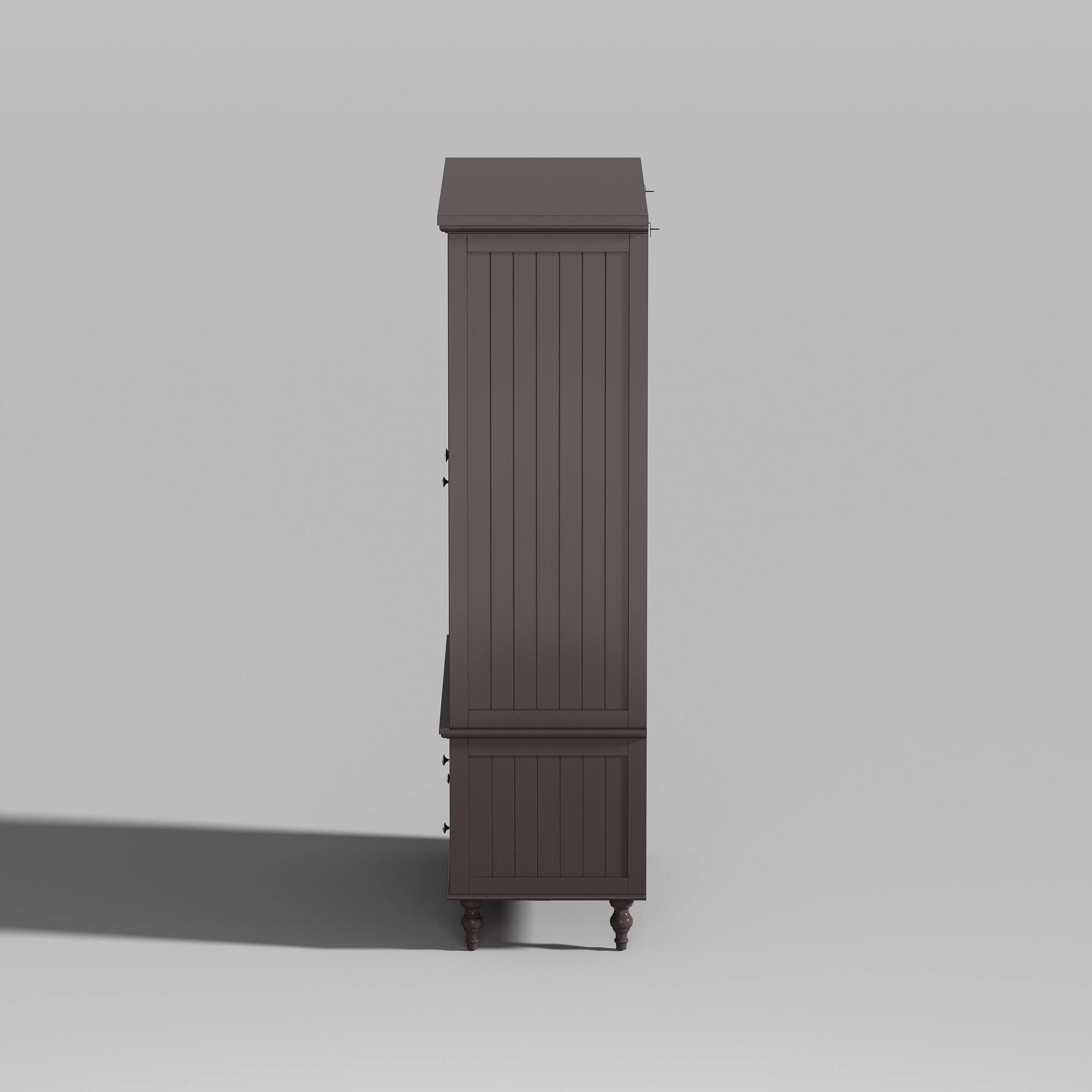 Left. FUFU&GAGA - FUFU&GAGA Wood - Look Wardrobe: Timeless Storage with Glass Accents - Brown.