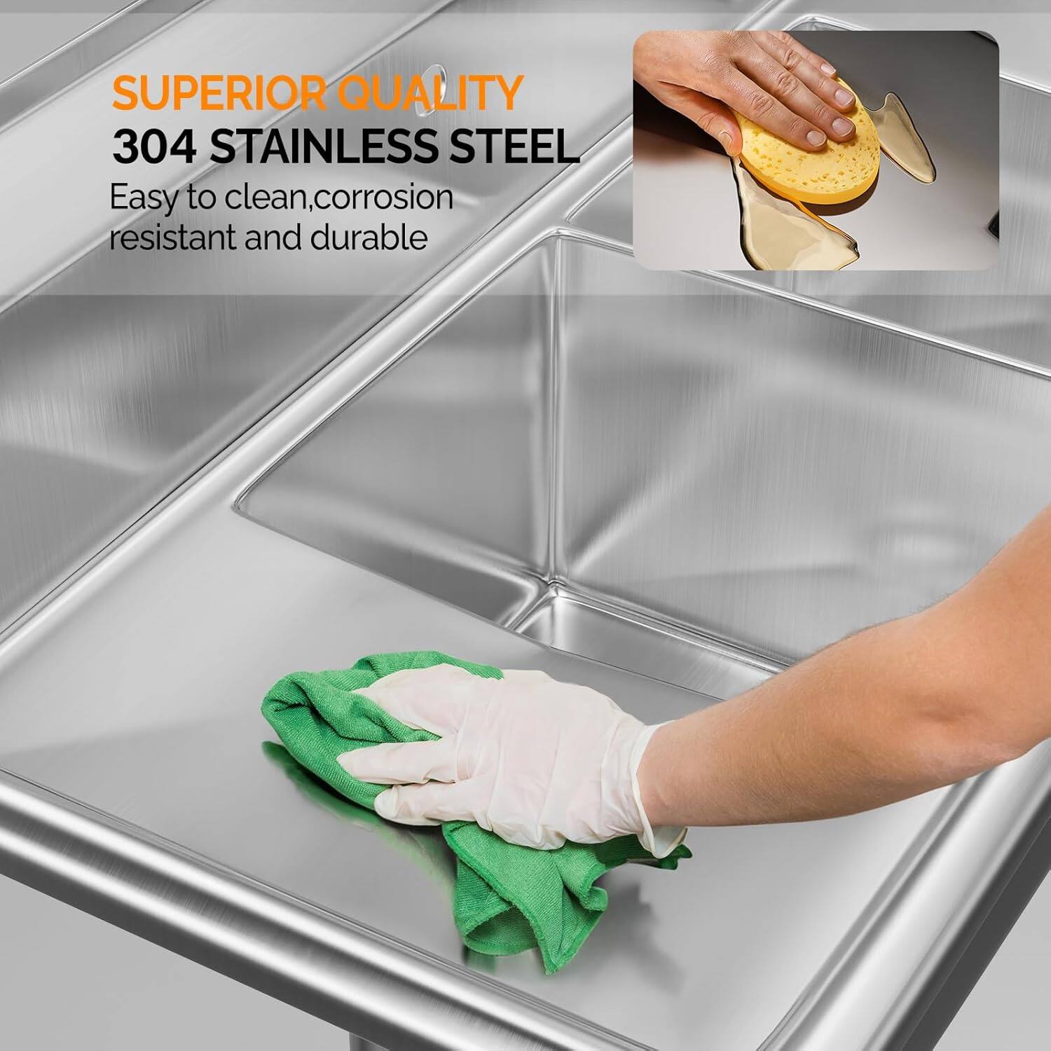 SUPERIOR QUALITY  
304 STAINLESS STEEL  
Easy to clean, corrosion resistant and durable