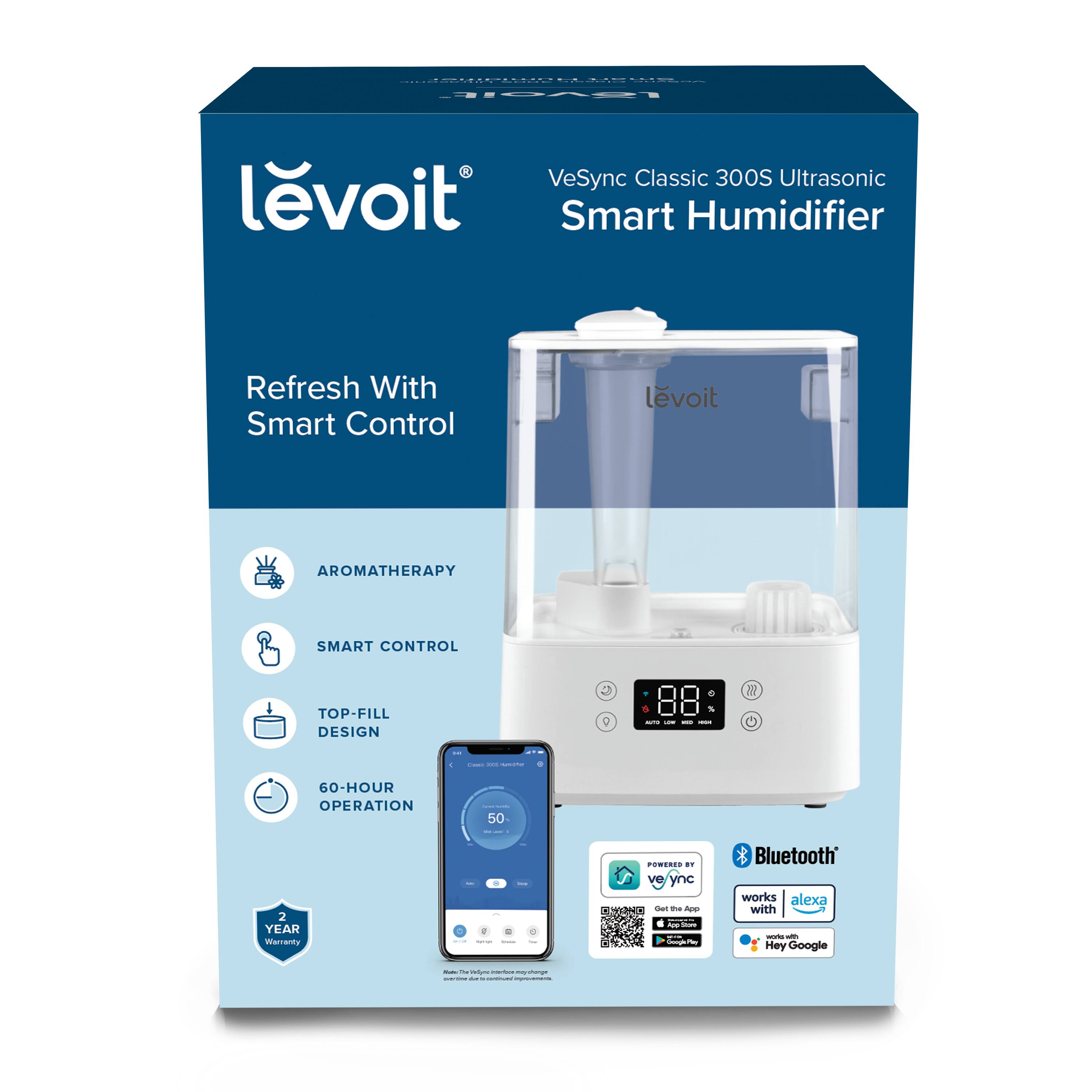 Alt View 18. Levoit - VeSync Classic 300S 1.58 gallon Ultrasonic Smart Humidifier - White.