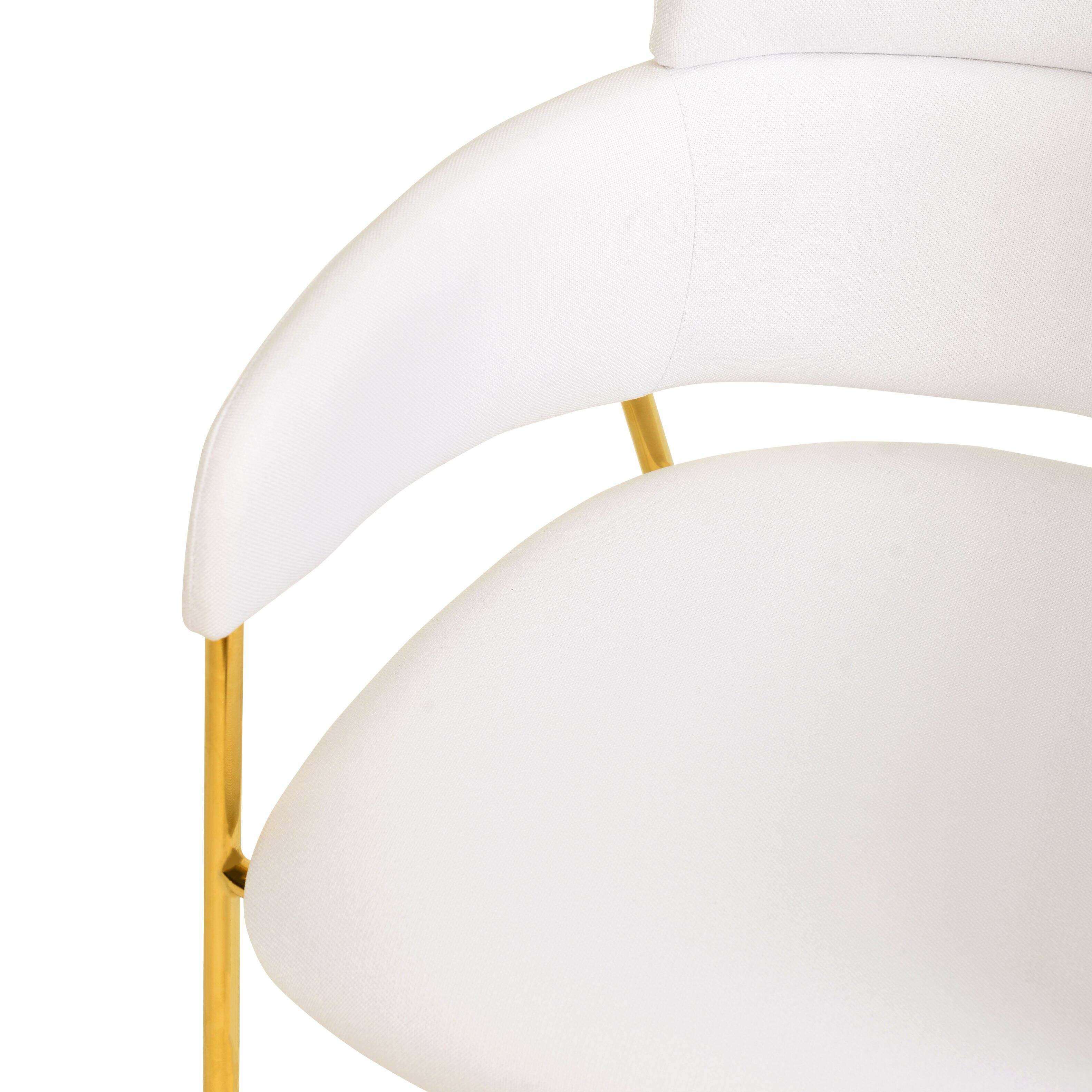 Alt View 5. LeisureMod - Axis Modern Upholstered Kitchen & Dining Room Chair with Stainless Steel Legs - Perfect for Home Office - White.