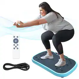 Akoasm - Vibration Plate Exercise Machine Whole Body Workout Vibration Fitness Platform for Home - Blue