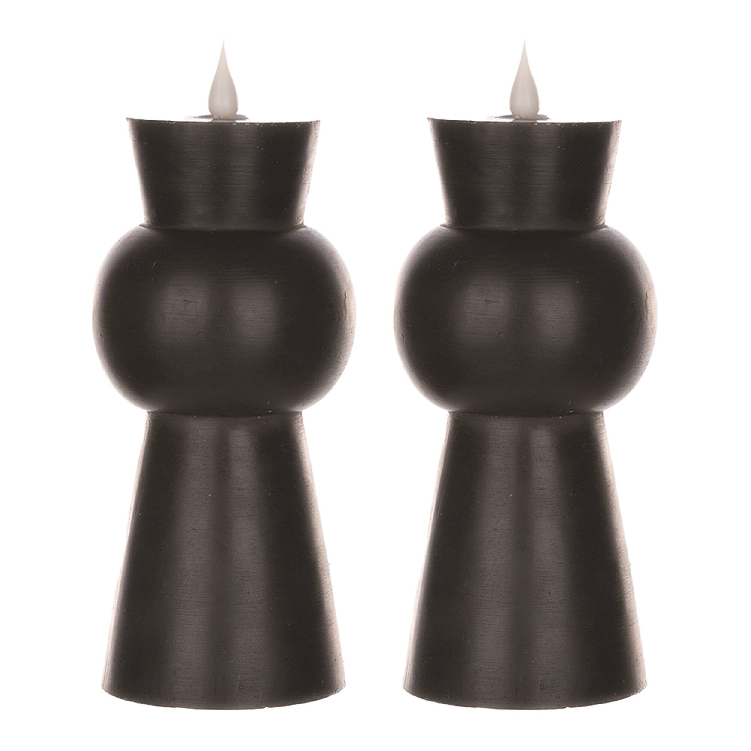 Angle. BreeBe - Simplux Designer LED Candle with remote (Set of 2) - Black.