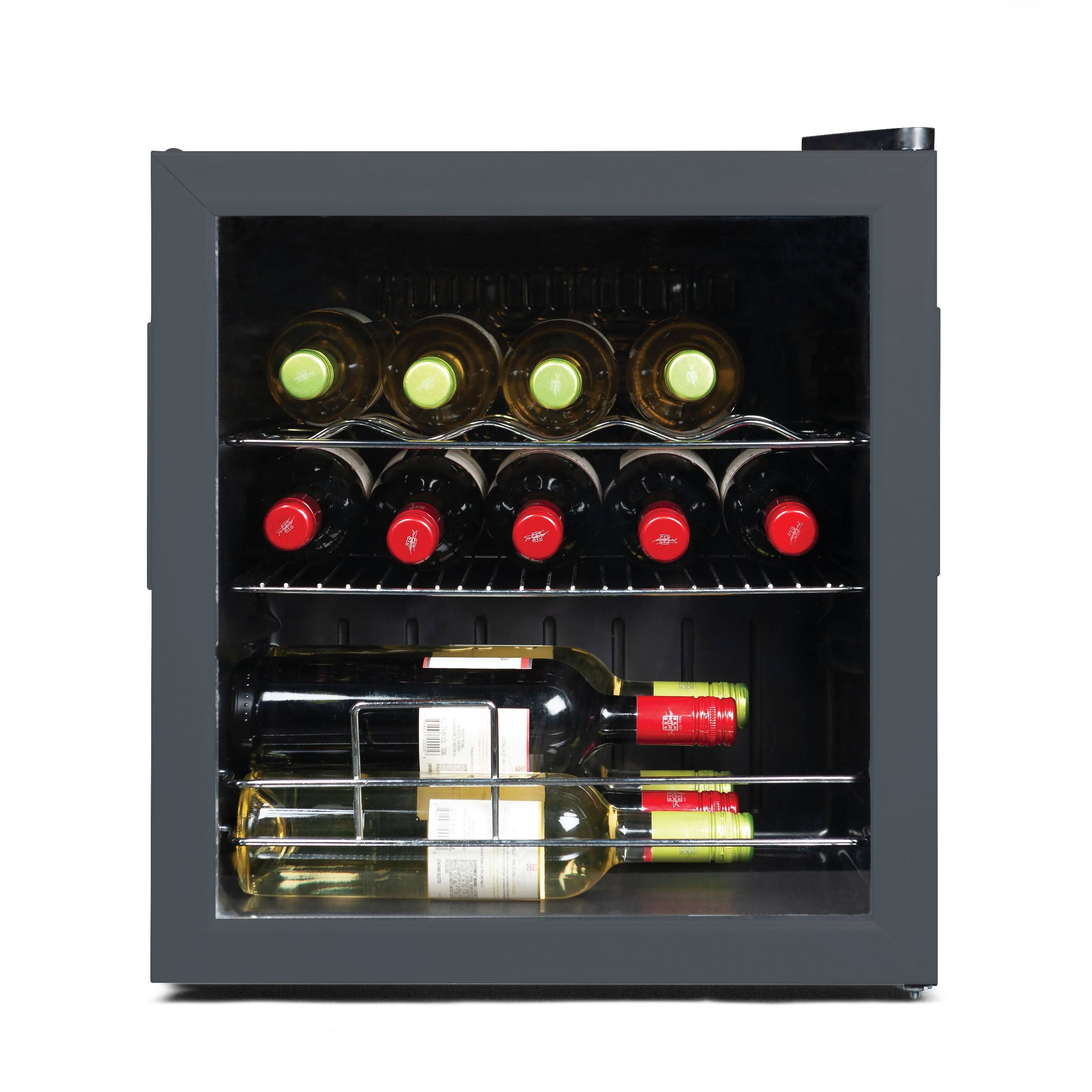 Black+Decker - Wine Fridge 14 Bottles, Freestanding Wine Refrigerator with Compressor Cooling - Black