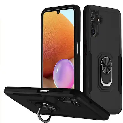 Front. Kitcheniva - Samsung Galaxy A33 5G Magnetic Shockproof Stand Case Only Black - Black.