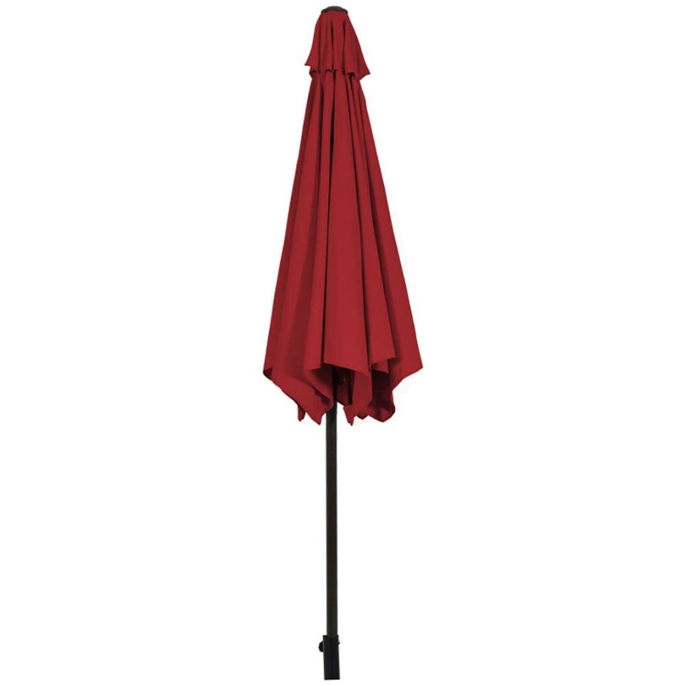 Left. Kadyn - 9 ft Outdoor Market Patio Table Umbrella Push Button Tilt Crank Lift-Burgundy, Patio Offset Umbrella.
