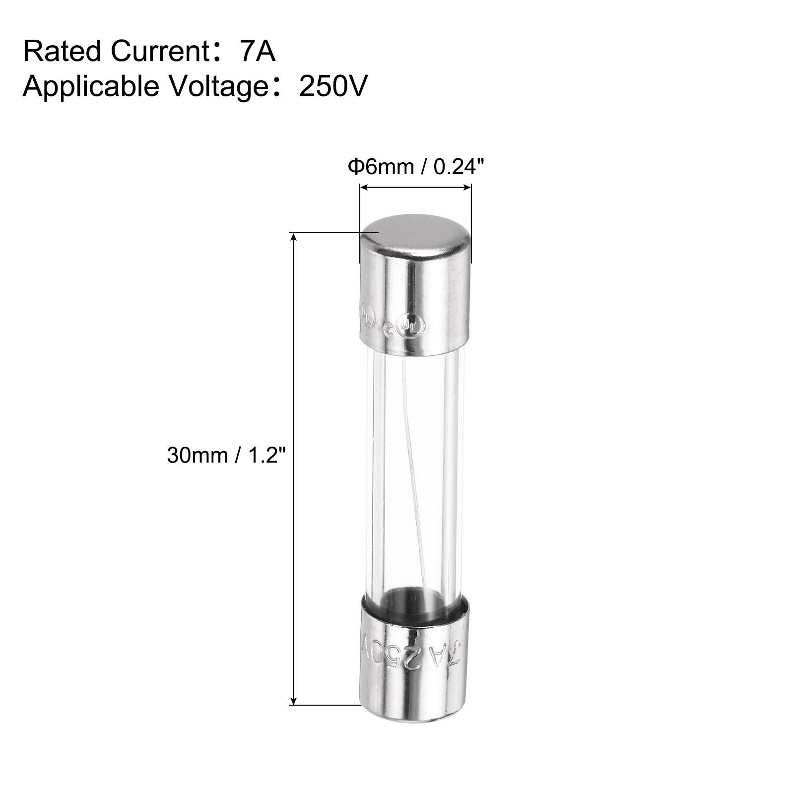 Rated Current: 7A  
Applicable Voltage: 250V  

Φ6mm / 0.24"  
30mm / 1.2"