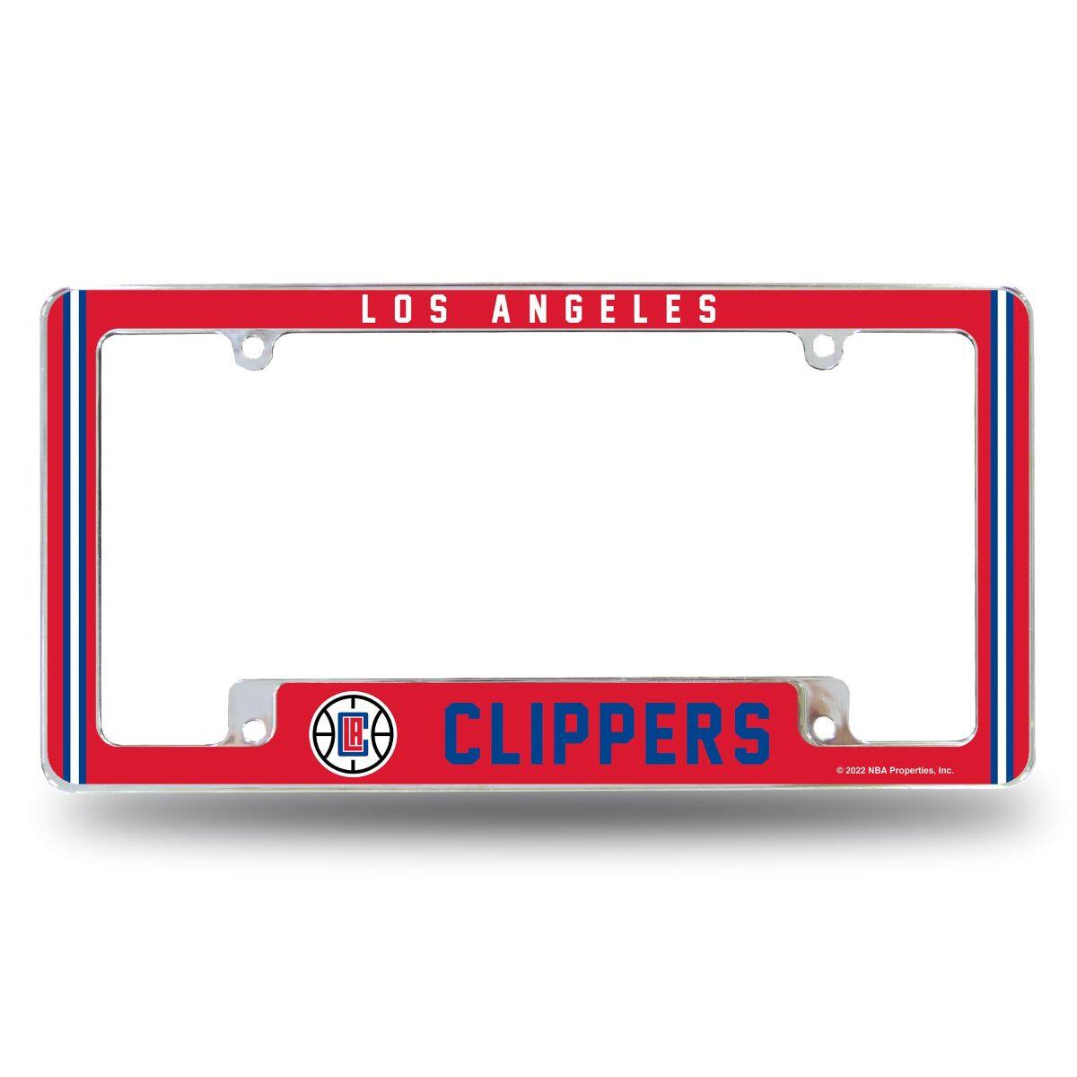 Los Angeles Clippers Chrome Metal License Plate Frame with Full Frame Team Color Graphics