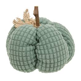 BreeBe - Waffle Weave Pumpkin w/Burlap Leaves - 5" dia - Teal
