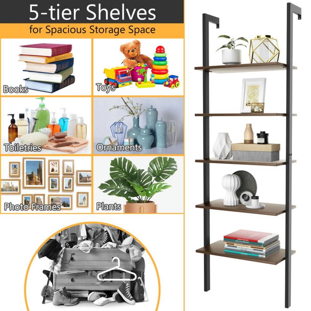 5-tier Shelves for Spacious Storage Space

- Books
- Toys
- Toiletries
- Ornaments
- Photo Frames
- Plants