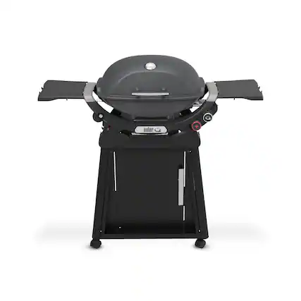 Angle. Weber - Q 2800N+ liquid Propane Gas Grill With Stand - Charcoal Grey.