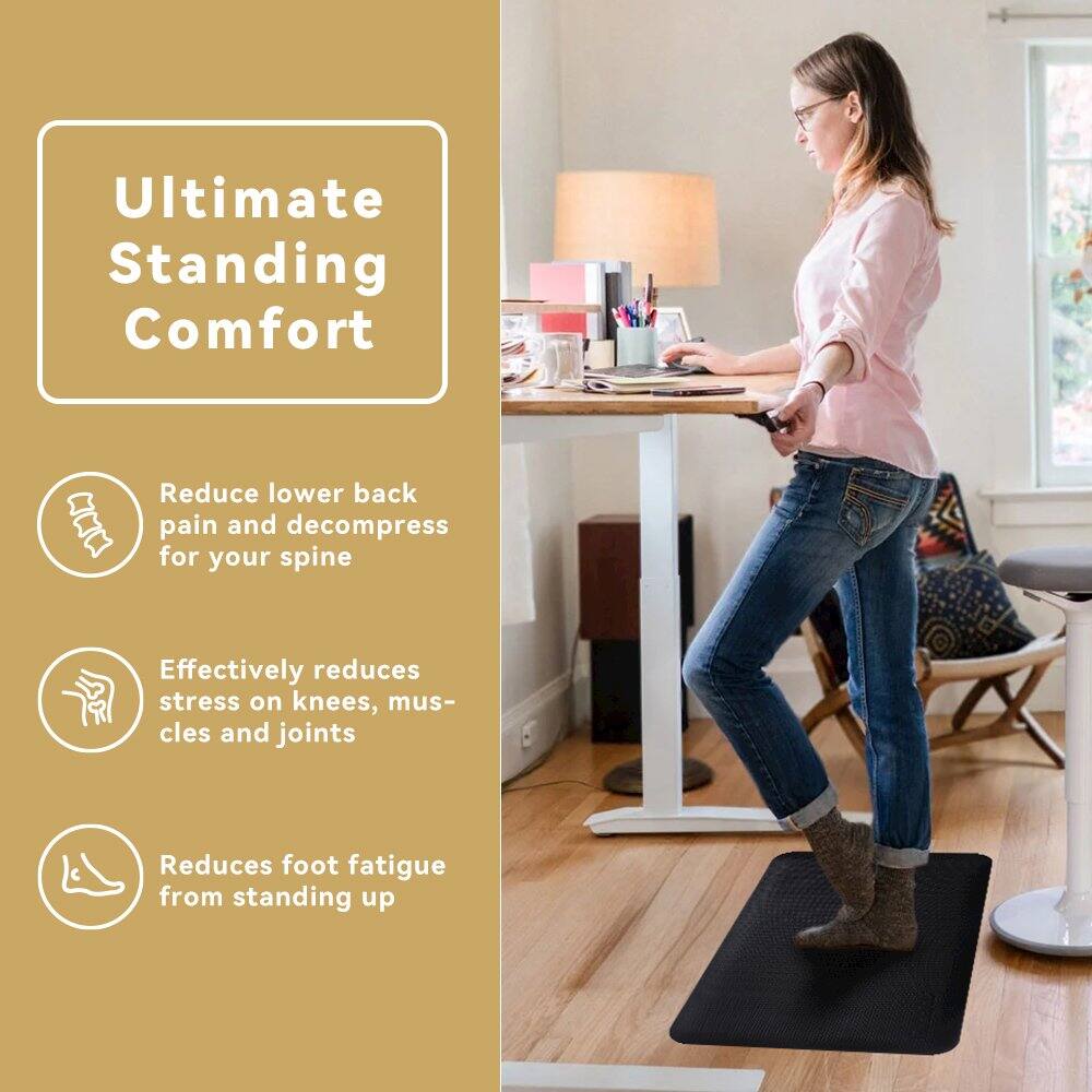 Ultimate Standing Comfort

- Reduce lower back pain and decompress for your spine
- Effectively reduces stress on knees, muscles and joints
- Reduces foot fatigue from standing up
