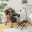 Alt View 11. Costway - Lazy Sofa Chair with Folding Footrest and Storage Pocket - Brown.