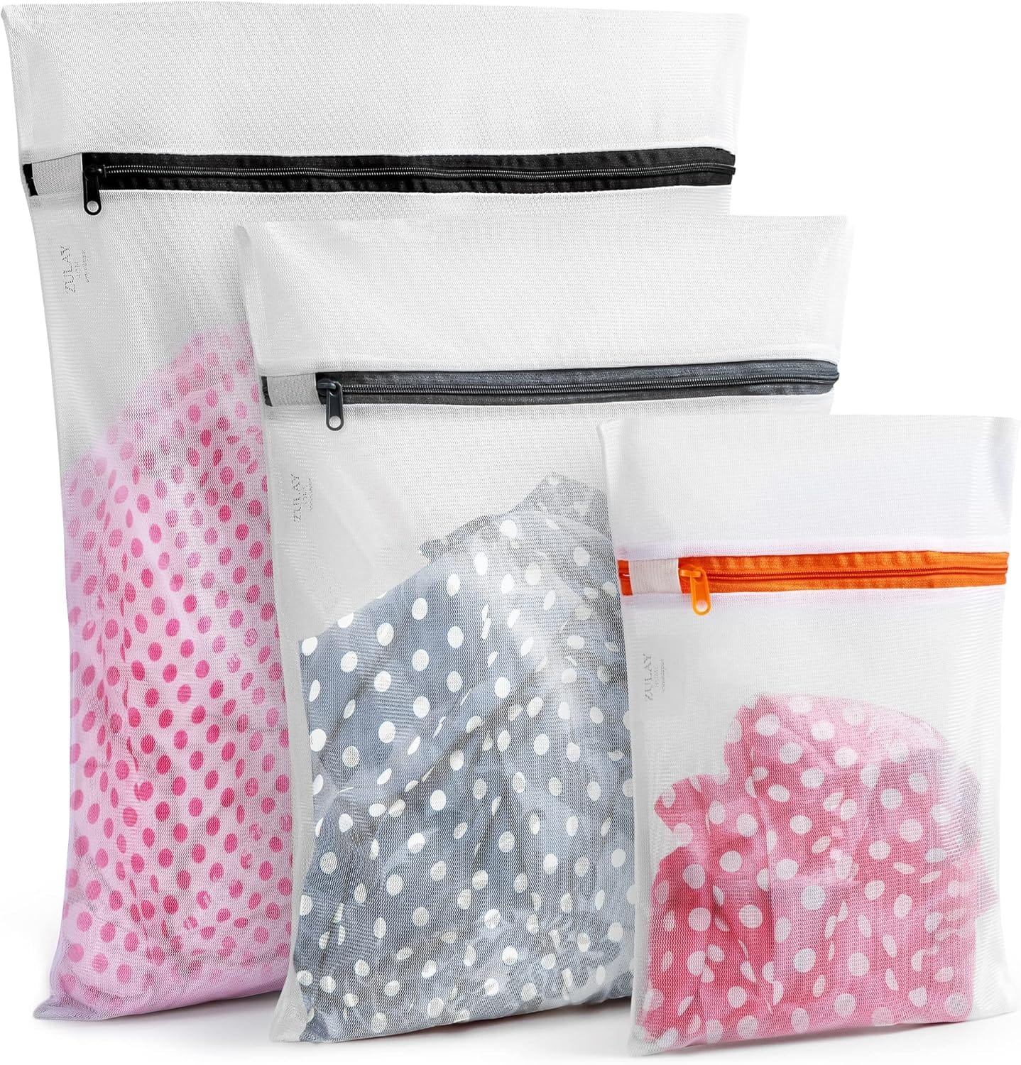 Zulay Kitchen - Zulay Home 3 Pack Mesh Laundry Bags for Delicates - Reusable Mesh Laundry Bags for Washing Machine Mix 1 - Multicolor
