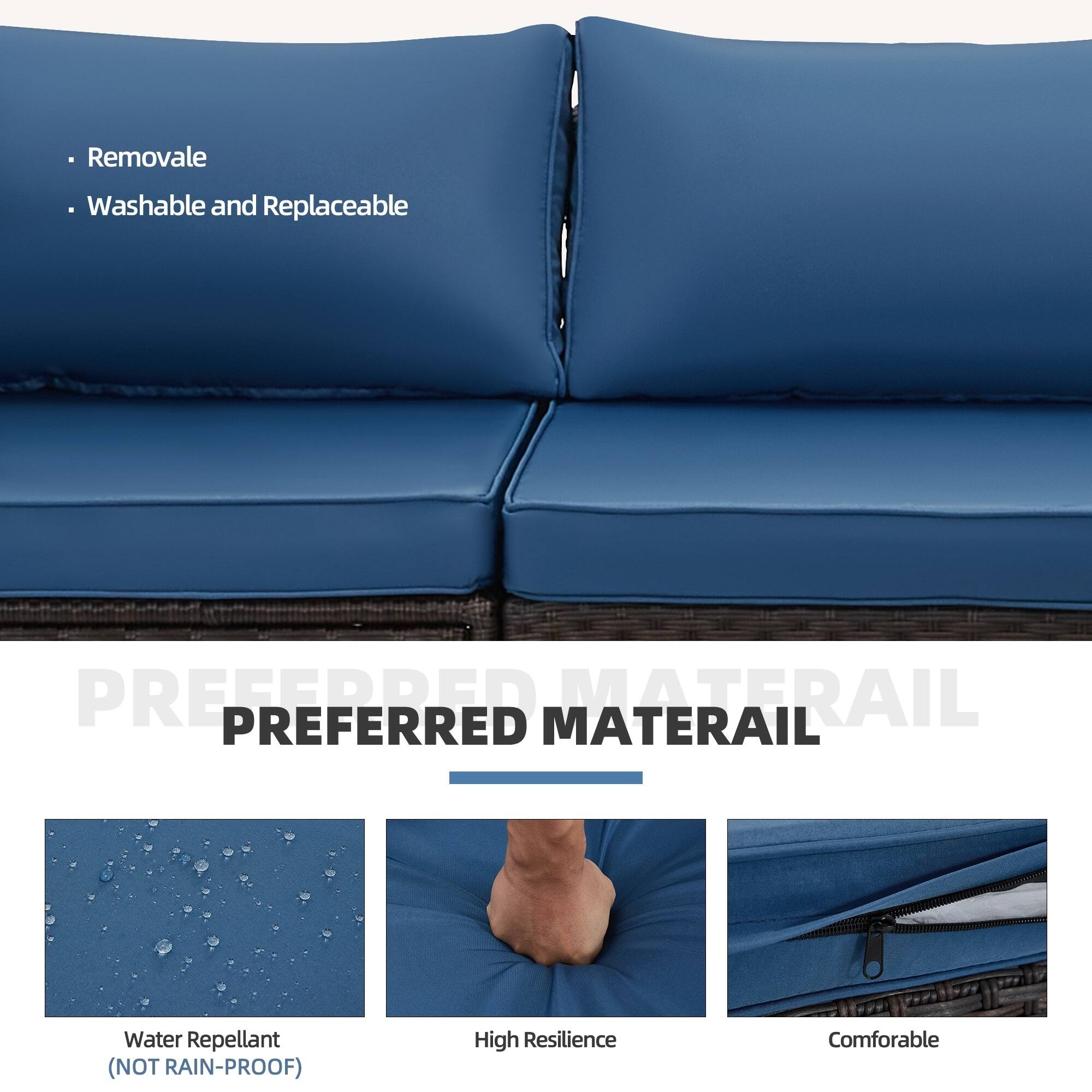 - Removable
- Washable and Replaceable

PREFERRED MATERAIL

- Water Repellant (NOT RAIN-PROOF)
- High Resilience
- Comfortable
