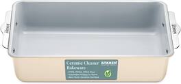 Bakken- Swiss - Ceramic Nonstick Roaster Pan – Aluminized Steel, PFOA & PFAS Free, Non-Toxic, Heavy-Duty Bakeware - Cream