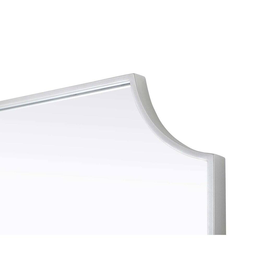 Back. Elegant Kitchen and Bath - Notched Metal Mirror 24x42 inch in Silver - Silver.