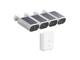 AOSU - SolarCam System P1 SE 2K Outdoor Wi-Fi Night Vision 4-Camera Kit (C8E-4H) - White