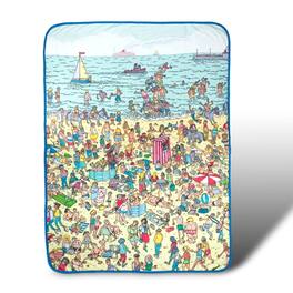 Just Funky - Where's Waldo On The Beach Lightweight Fleece Throw Blanket | 45 x 60 Inches - Multi-Color