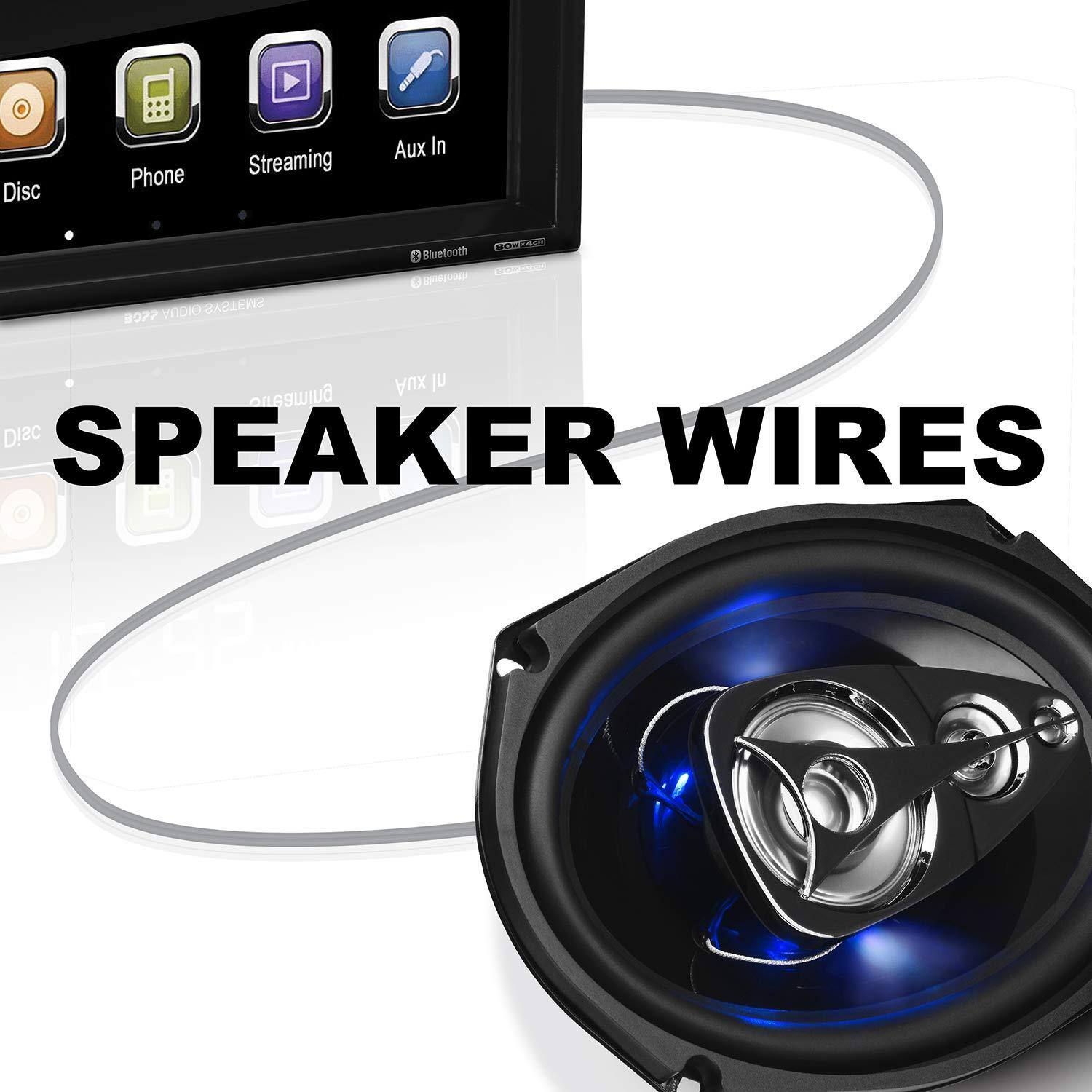 Sure, here is the corrected and grouped text from the image:

- Disc
- Phone
- Streaming
- Aux In
- Bluetooth
- SPEAKER WIRES