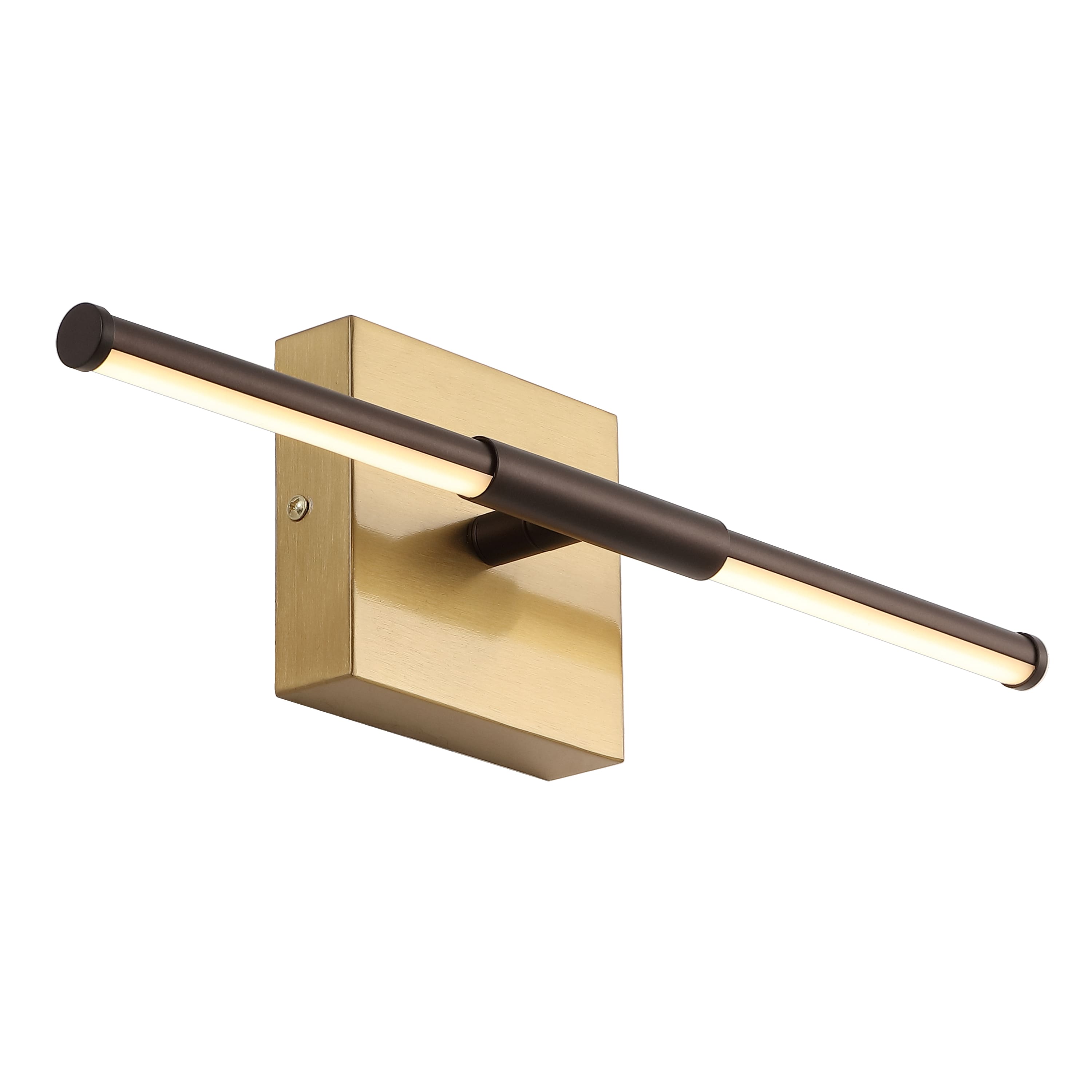 Jonathan Y - McKenna 16.25" Modern Minimalist Dimmable Integrated LED Metal Wall Sconce - Oil Rubbed Bronze/Brass Gold