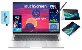HP - Elite x360 1040 2-in-1 Laptop 14.0 WUXGA Display (Intel Ultra 7-155H, Win 11 Pro) w/DKZ USB Port Expander - Glacier Silver