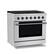 Alt View 2. Hauslane - HausPro 36 in. 6 Burners (20,000 BTU) Freestanding Gas Range Range - Black Stainless Steel.