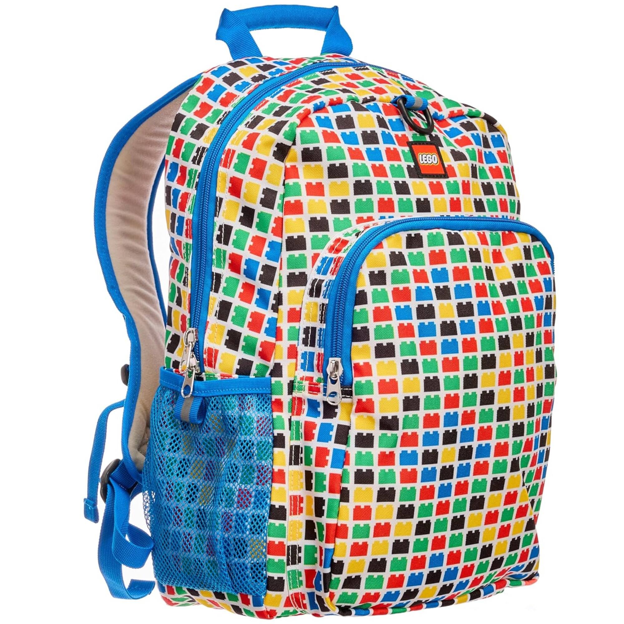 LEGO - Iconic Prints Kids School Backpack, for Travel, On-the-Go, Back to School with Adjustable Padded Straps - Multicolored