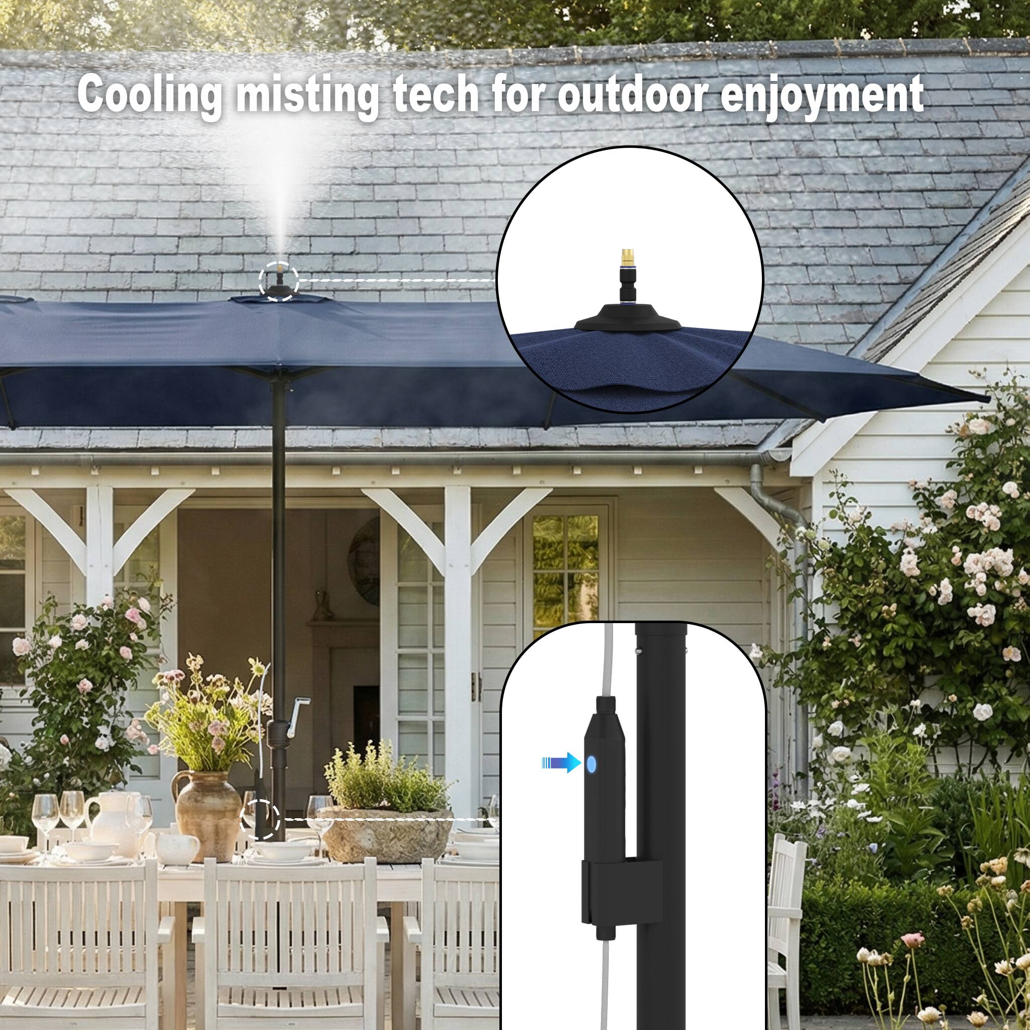 Cooling misting tech for outdoor enjoyment