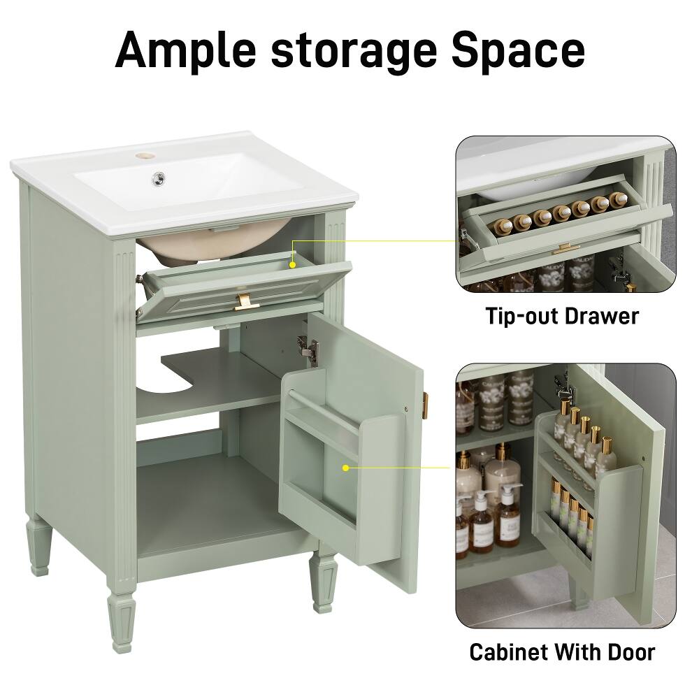 Ample storage Space  
Tip-out Drawer  
Cabinet With Door