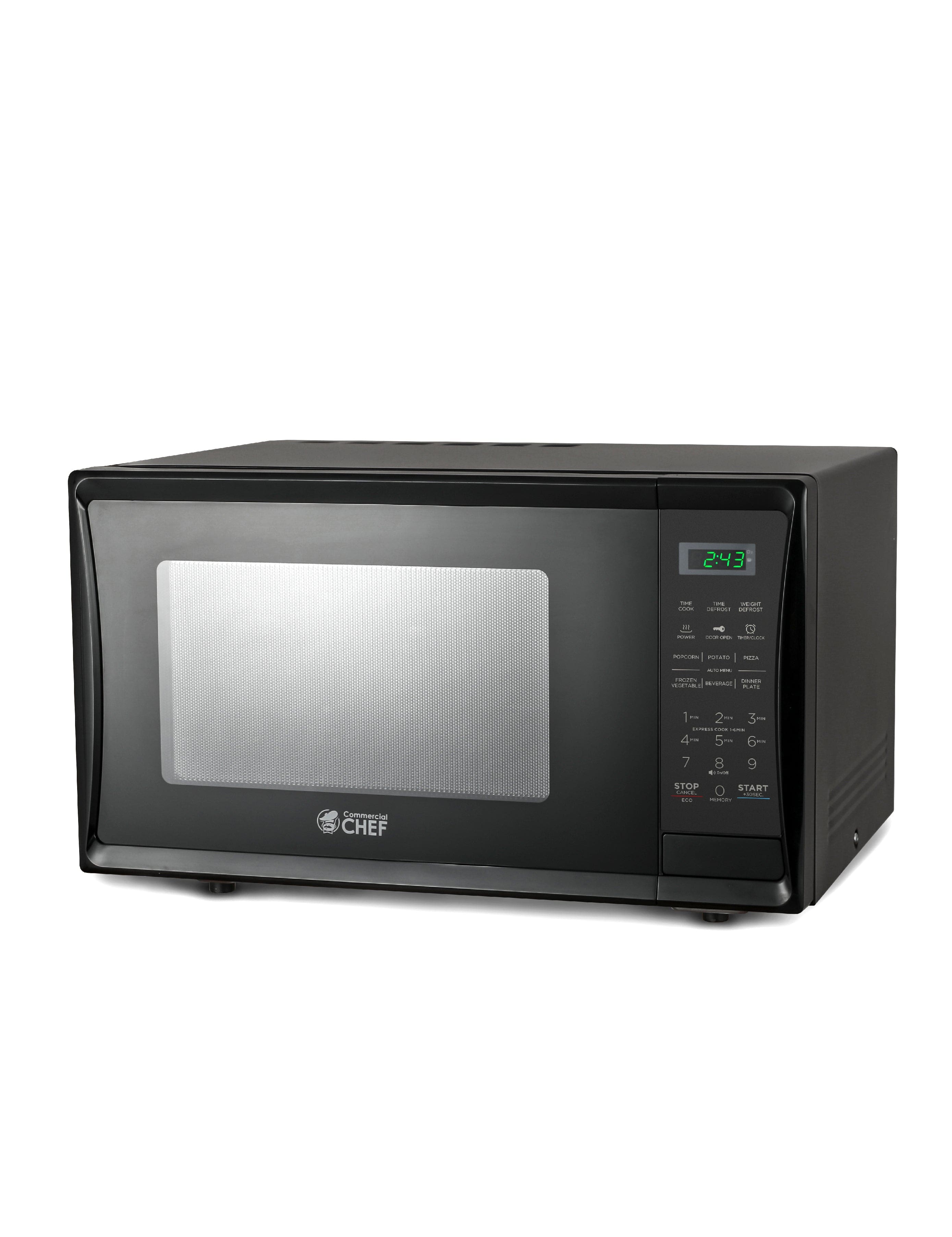 Commercial Chef - Countertop Microwave Oven 1.1 Cu. Ft. 1000W - Black