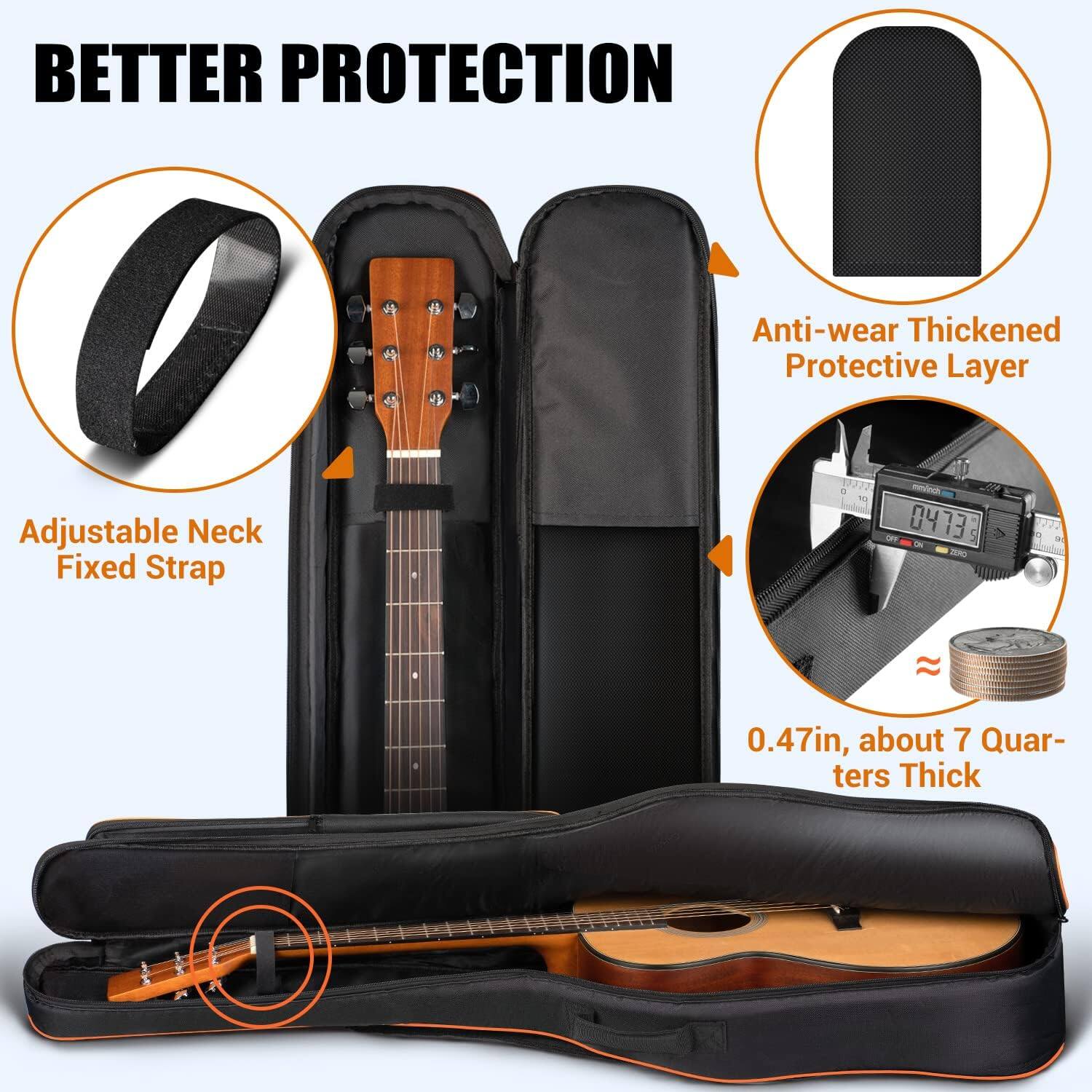 BETTER PROTECTION

- Anti-wear Thickened Protective Layer
- Adjustable Neck Fixed Strap

0.47in, about 7 Quarters Thick