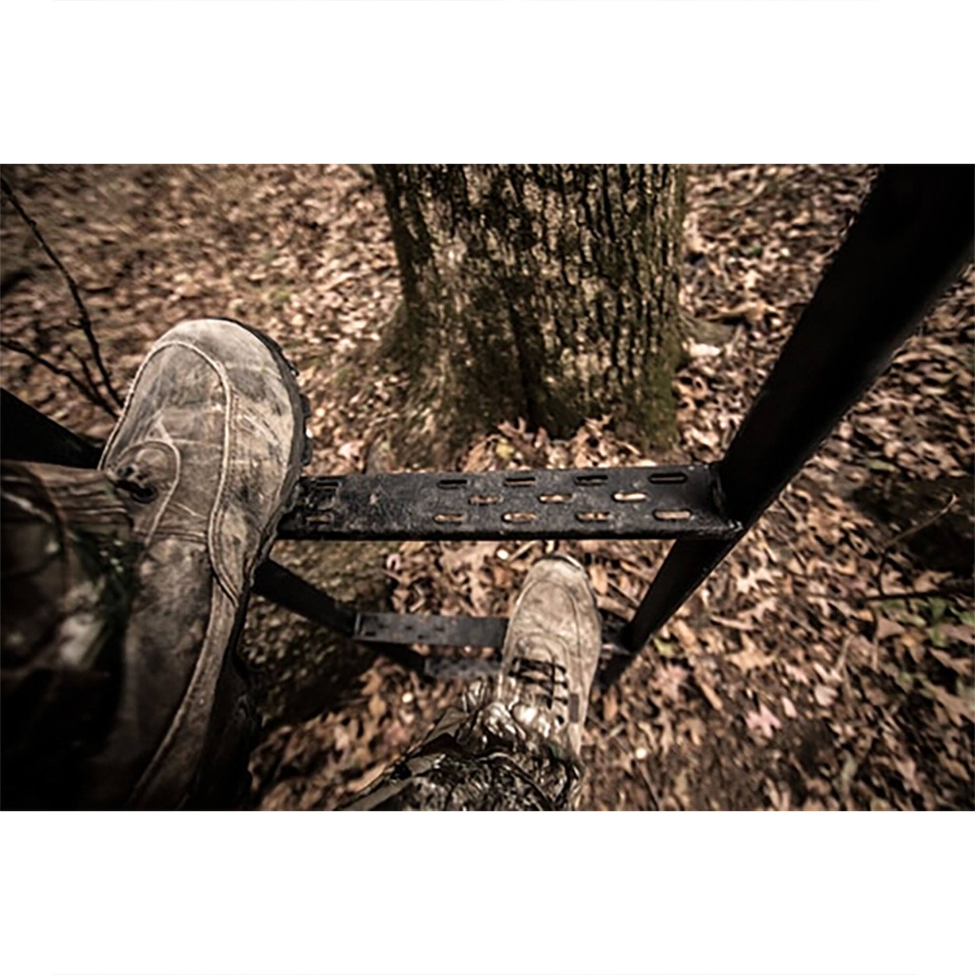 Alt View 3. Hawk - Hawk Big Denali 2 Man Climbing Tree Stand, 18 Foot Deer Hunting Ladderstand - Black.