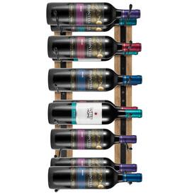 Sorbus - Wall Mounted Wine Rack + Glass Holder Set, Wire & Wood Wine Rack Wall Mounted for Bottles, Champagne for Home Bar - Mahogany