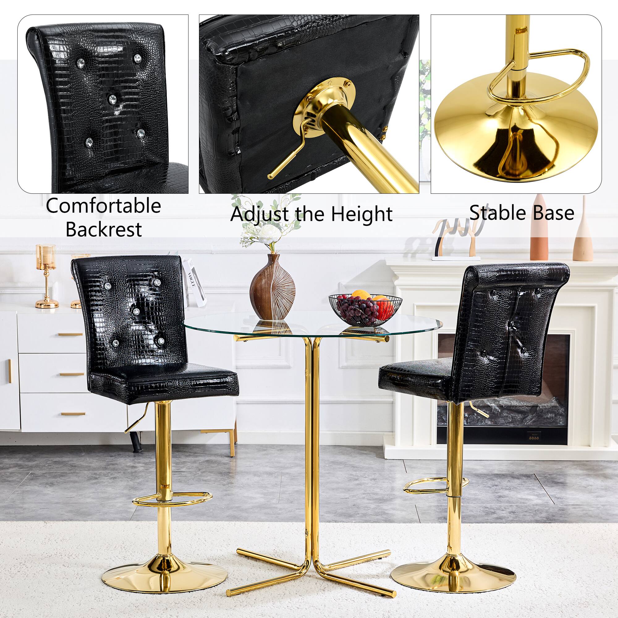 Comfortable Backrest  
Adjust the Height  
Stable Base