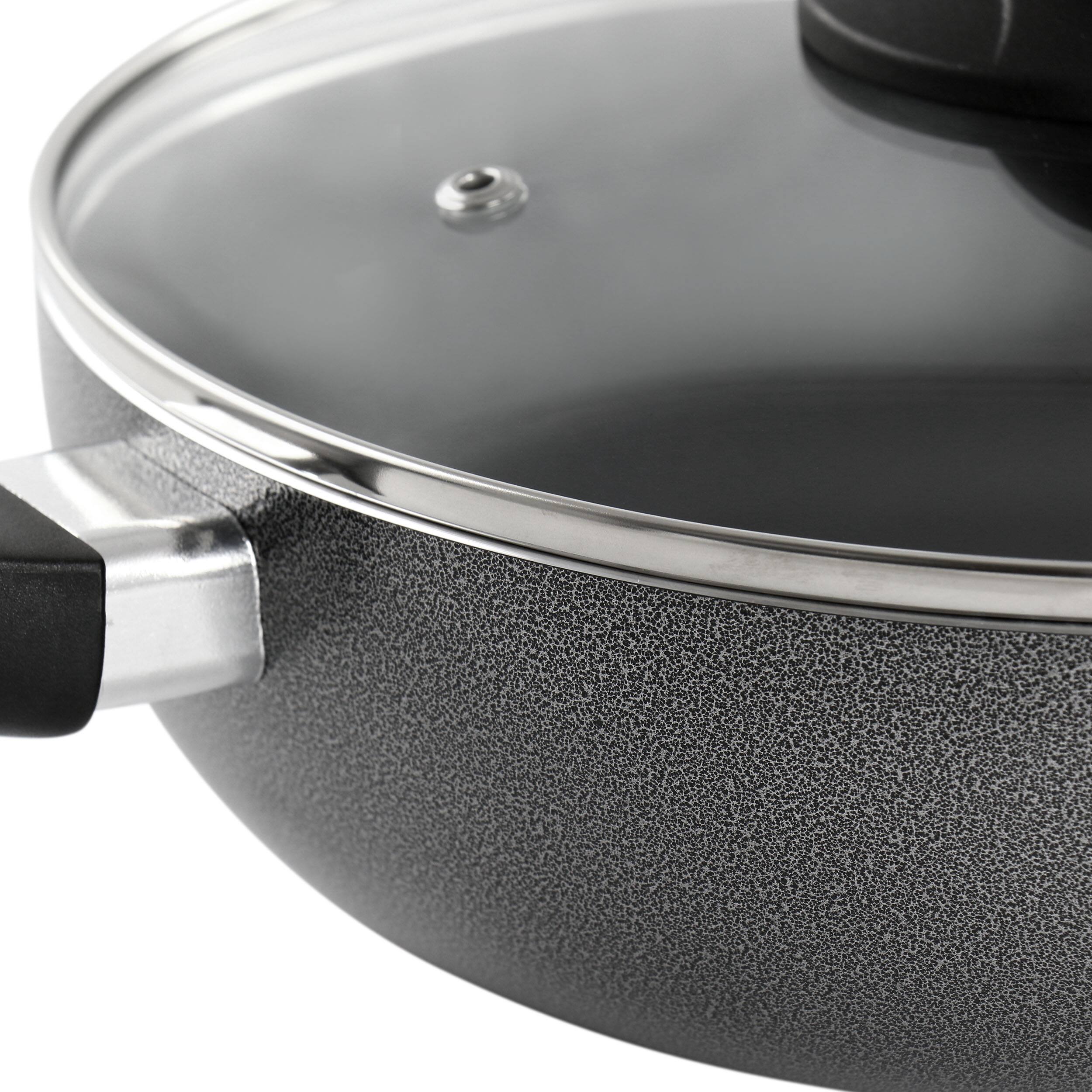 Alt View 4. Oster - Oster Clairborne 9.5 Inch Non Stick Aluminum Wok with Lid in Granite Grey - Grey.