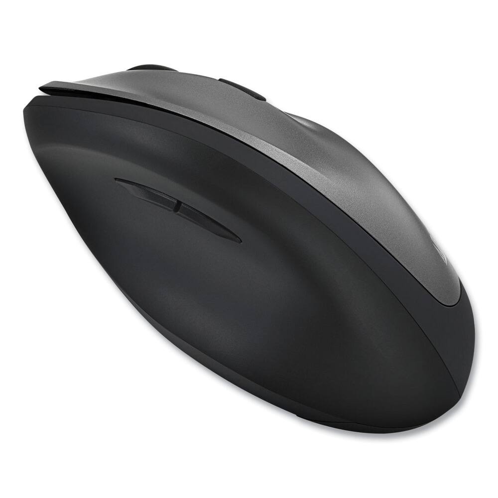 Left. Adesso - Adesso Antimicrobial Wireless Vertical Ergonomic Mouse - Optical - Wireless - 30 ft - Radio Frequency - 2.40 GHz - Gray - Black.