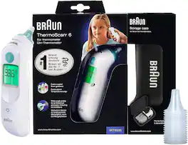 Braun - ThermoScan 6 Digital Ear Thermometer with Color-Coded Display, IRT6515 - White
