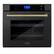 Front. ZLINE - 30" Autograph Edition Single Wall Oven with Self Clean and True Convection in Black Stainless Steel and Champagne Bronze - Black Stainless Steel.