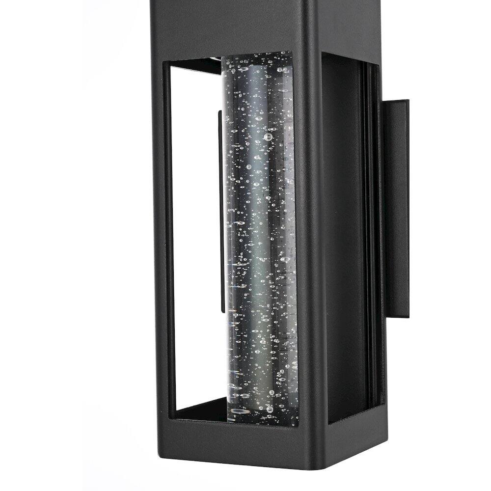 Left. Elegant Lighting - Amaris 10 inch LED Outdoor Wall sconce in Black - Black And Clear.
