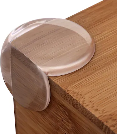 Front. Zulay Kitchen - Zulay Home 4 Pack Clear Rubber Corner Protector Baby Proof Corners and Edges - Clear.