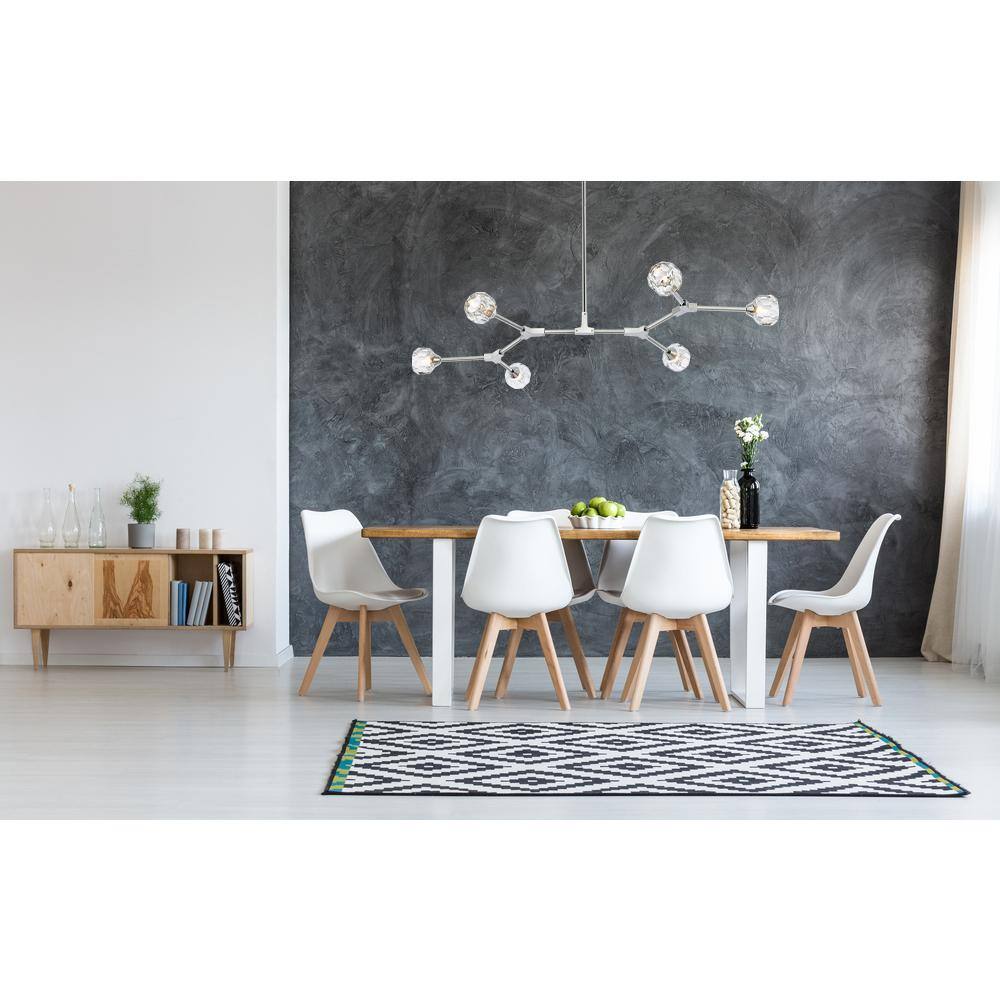 Angle. Elegant Lighting - Zayne 6 Light Pendant in Chrome - Chrome And Clear.