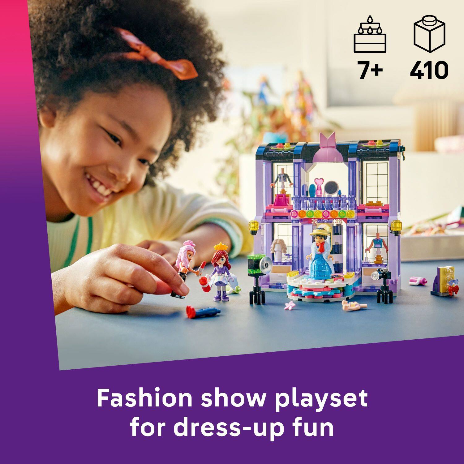 7+ 410  
Fashion show playset for dress-up fun